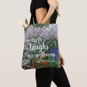 Bolsa Tote A Terra Ri em Flores Citação Floral