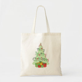 Bolsa Tote A Very Merry Christmas Tree and Gifts