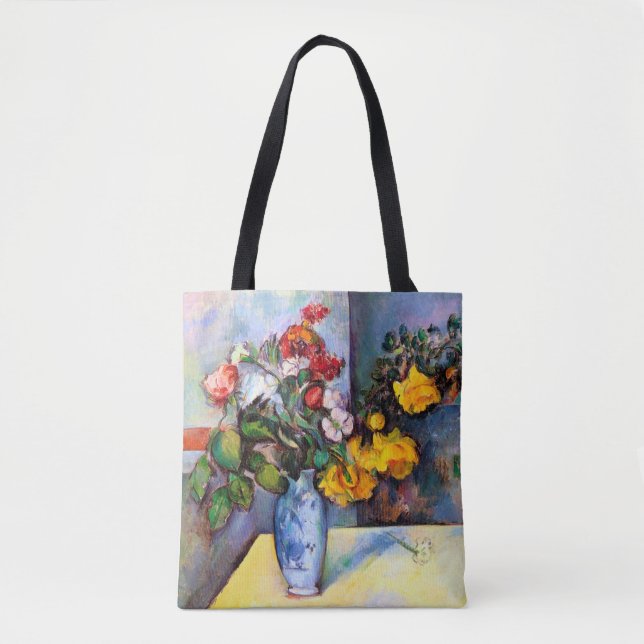 Bolsa Tote A vida com flores em um vaso, Paul Cezanne (Frente)