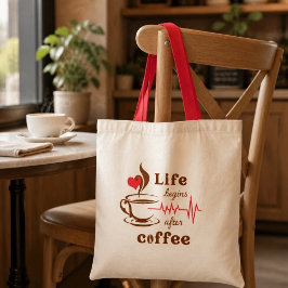 Bolsa Tote A Vida Começa Depois da Sacola de Café