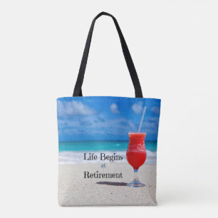 Bolsa Tote A vida começa na aposentadoria