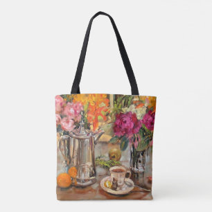 Bolsa Tote A vida de Anne com Pote de chá e flores
