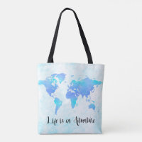 A Vida do Mapa do Mundo Roxo e Azul é uma aventura
