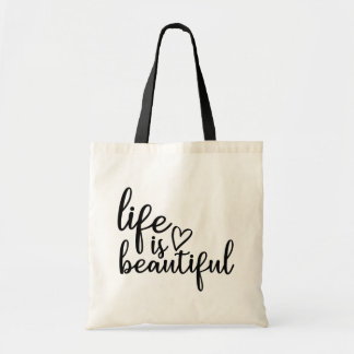 Bolsa Tote A vida é bonita // citação inspiradora