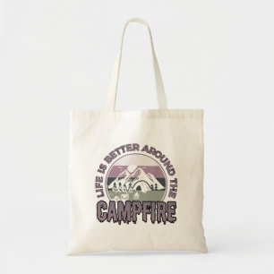 Bolsa Tote A vida é melhor ao redor dos presentes de acampam