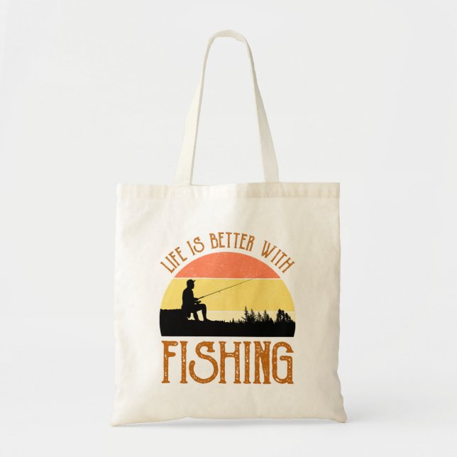Bolsa Tote A Vida É Melhor Com A Pesca (Frente)