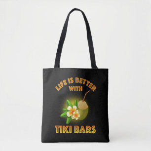 Bolsa Tote A Vida É Melhor Com Bares Tiki