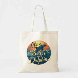Bolsa Tote A Vida É Melhor Com Os Golfinhos