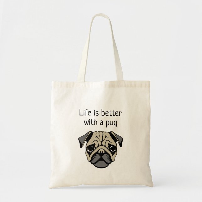 Bolsa Tote A vida é melhor com um cachorro (Frente)