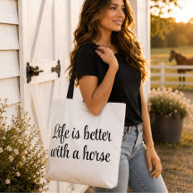 A Vida É Melhor Com Um Cavalo Preto Script Minimal