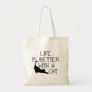Bolsa Tote A Vida É Melhor Com Um Gato