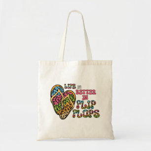 Bolsa Tote A vida é melhor em Chinelos - Víblias de Verão