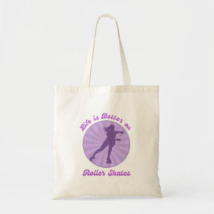 Bolsa Tote A vida é melhor em Skates roxos Sunset