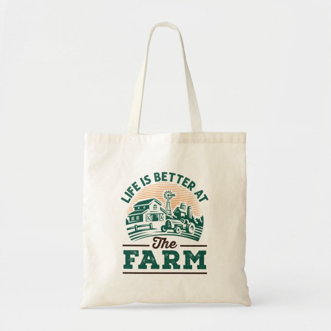 Bolsa Tote A Vida É Melhor Na Fazenda (Frente)