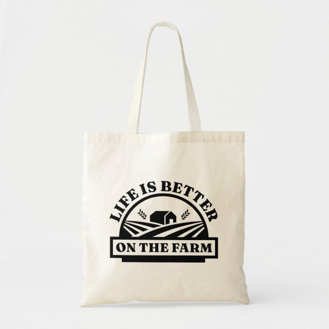 Bolsa Tote A Vida É Melhor Na Fazenda (Frente)