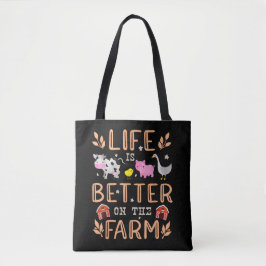 Bolsa Tote A Vida É Melhor Na Fazenda Que Os Animais Férgicos