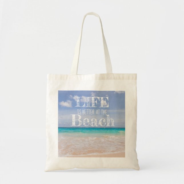 Bolsa Tote A vida é melhor na praia (Frente)