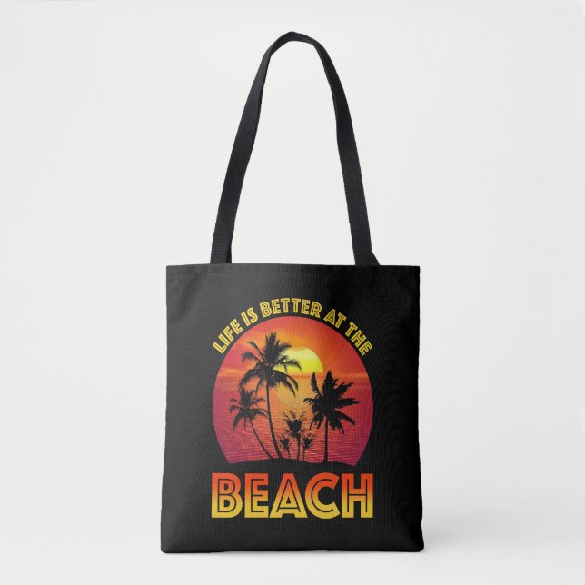 Bolsa Tote A Vida É Melhor Na Praia (Frente)