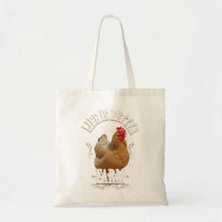 Bolsa Tote A Vida É Melhor Numa Fazenda Vintage Galinha Fazen