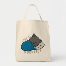 Bolsa Tote A vida é perfeita - Dormir no saco de tote de gato