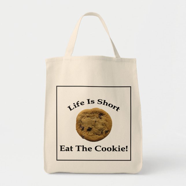 Bolsa Tote A vida é Short come o biscoito (Frente)