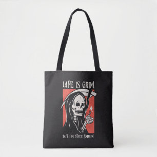 Bolsa Tote A Vida É Um Grim Funny Grim Reaper Engraçado Sarcá