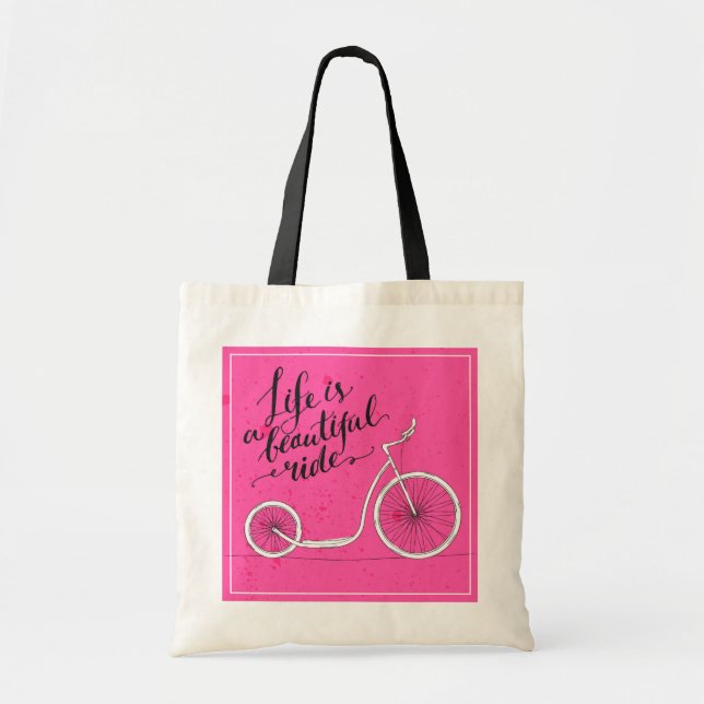 Bolsa Tote A vida é um rosa bonito do passeio (Frente)