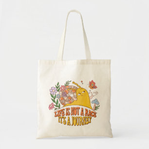 Bolsa Tote A vida é uma viagem - Caracol, Cogumelo, Flor