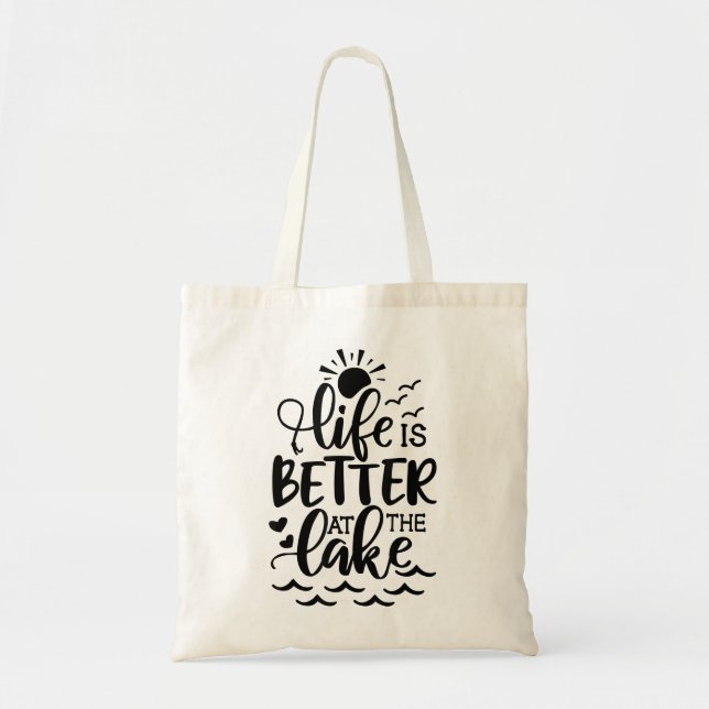 Bolsa Tote A Vida Engraçada É Melhor No Lago Lover Life C (Frente)