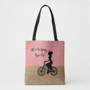 Bolsa Tote A Vida Está Vivendo - Ande Sobre O Fundo Da Textur