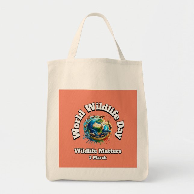 Bolsa Tote A Vida Selvagem Importa. Dia Mundial da Vida Selva (Frente)