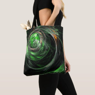 Bolsa Tote À volta da Abstrato de Arte Verde Mundial