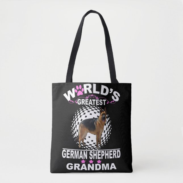 Bolsa Tote A vovó German shepherd 7 do Mundo (Frente)