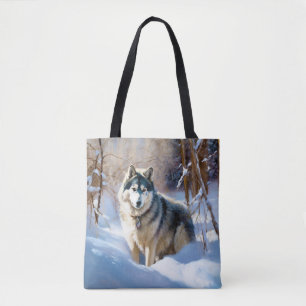 Bolsa Tote Aaskan Malamute Deixe Nevar Natal