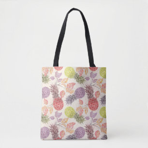 Bolsa Tote Abacaxi, casal doce, fruta, aguarela
