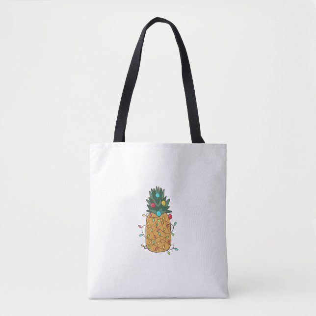 Bolsa Tote Abacaxi de Natal tropical (Frente)