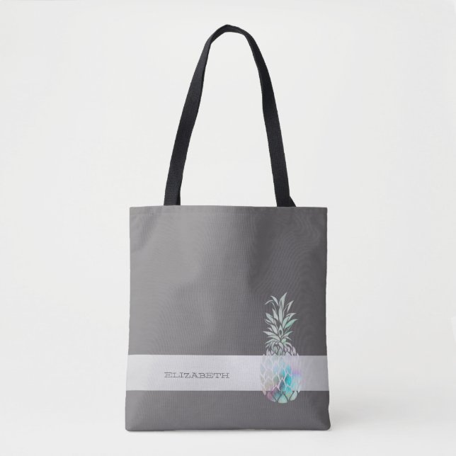 Bolsa Tote Abacaxi Fofo da Moda,Listra -Personalizado  (Frente)