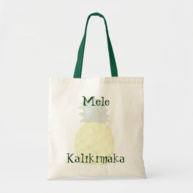 Bolsa Tote Abacaxi havaiano do Feliz Natal (Frente)