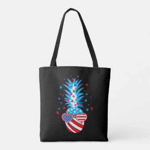 Bolsa Tote Abacaxi Patriótico Engraçado
