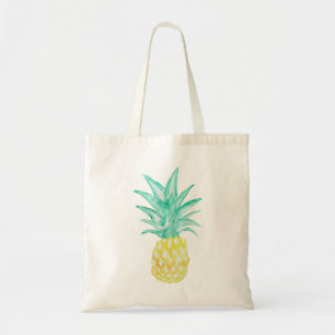 Bolsa Tote Abacaxi Pintura de Canvas Tropicais Saco