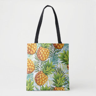 Bolsa Tote Abacaxi. Um padrão perfeito. Prato floral de vind