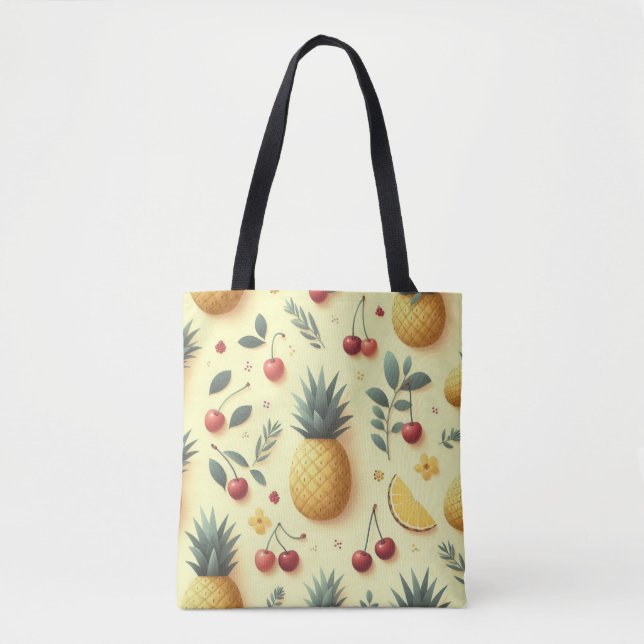 Bolsa Tote Abacaxis e Cerejas (Frente)