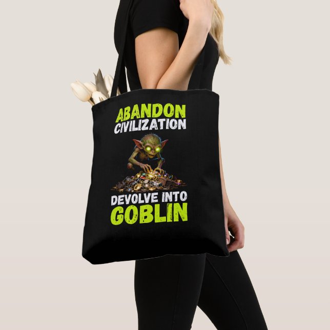Bolsa Tote Abandonar a Civilização e Devolver ao Goblin Diver (Close Up)