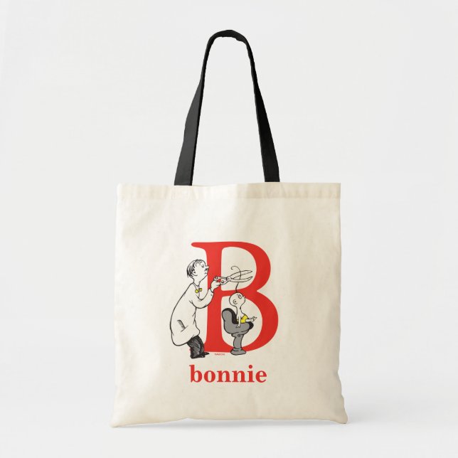 Bolsa Tote ABC do Dr. Seuss: Letra B - Vermelho | Adicione Se (Frente)