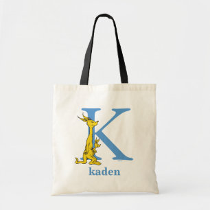 Bolsa Tote ABC do Dr. Seuss: Letra K - Azul   Adicione seu no