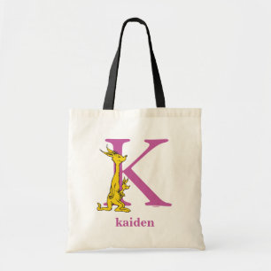 Bolsa Tote ABC do Dr. Seuss: Letra K - Roxo   Adicione seu no