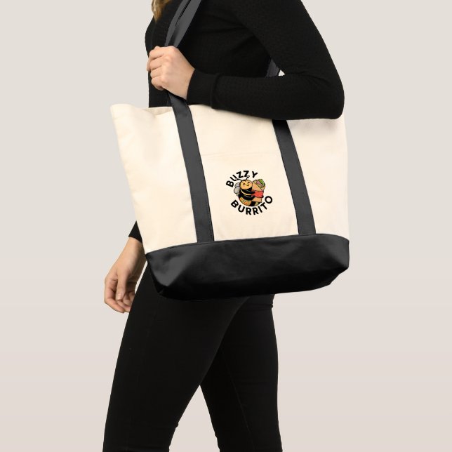 Bolsa Tote Abeelha Bizarra de Burrito Engraçada  (Frente (produto))