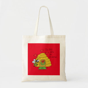 Bolsa Tote Abeille de Natal Fofa Cartoon de Férias Engraçado