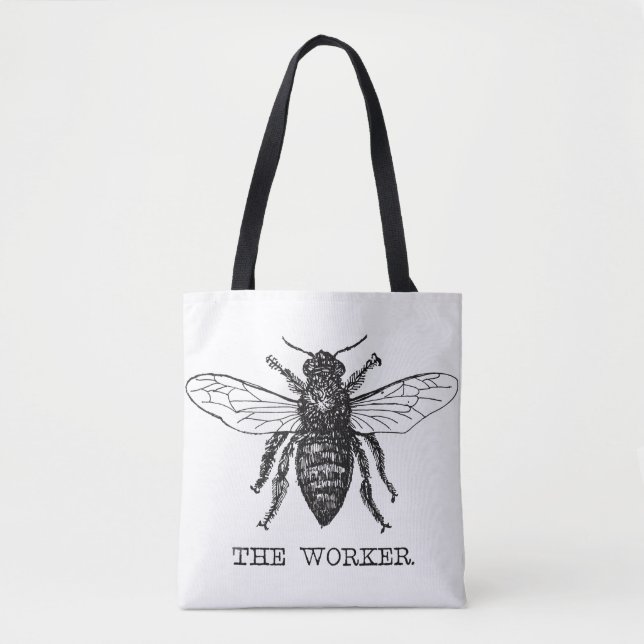 Bolsa Tote Abeja Trabalhadora Mel Abelha Preta (Frente)
