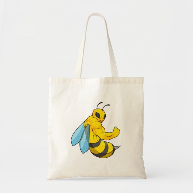 Bolsa Tote Abelha como Fisiculturista (Frente)